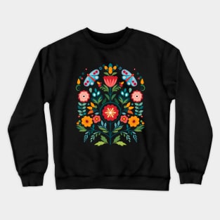 Hungarian Folk Floral Art Crewneck Sweatshirt